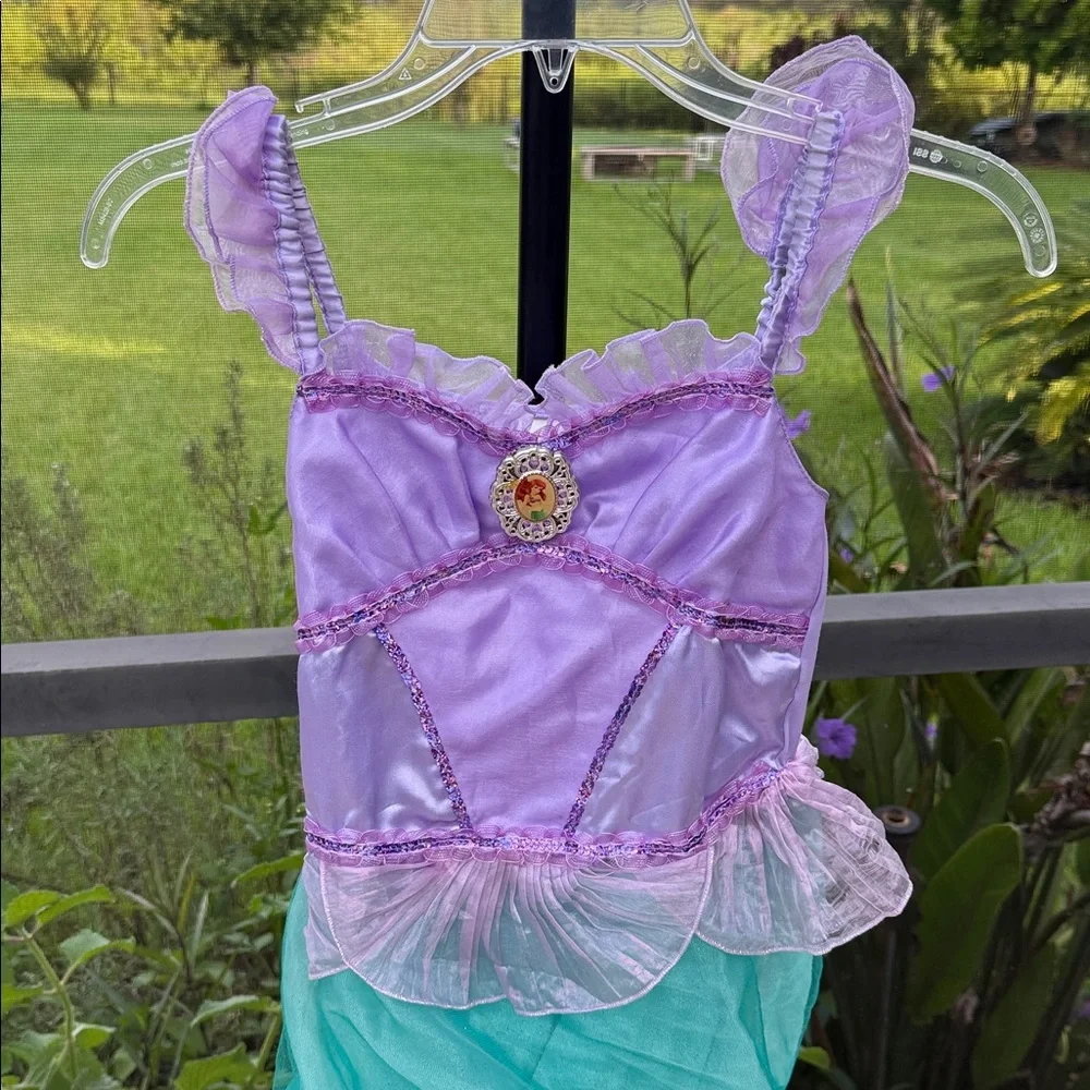 Disney Store The Little Mermaid Princess Ariel Costume Dress and flounder plush